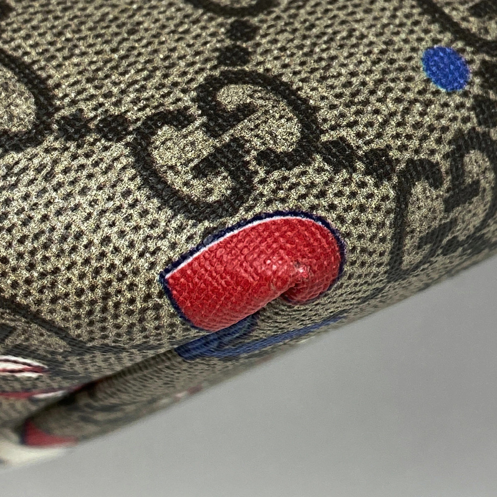Gucci Canvas Bag Duck Beige GG Tote Handbag Red - Picture 3 of 6